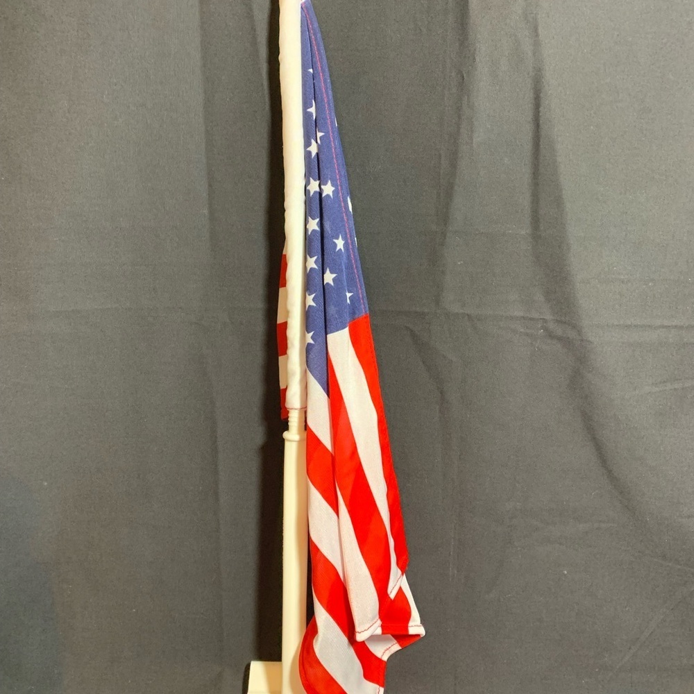 U.S. American Flag with Pole 15”x19” approx. - Picture 2 of 6